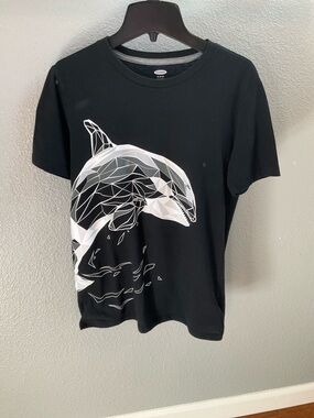 Teen tshirt orca whale abstract print